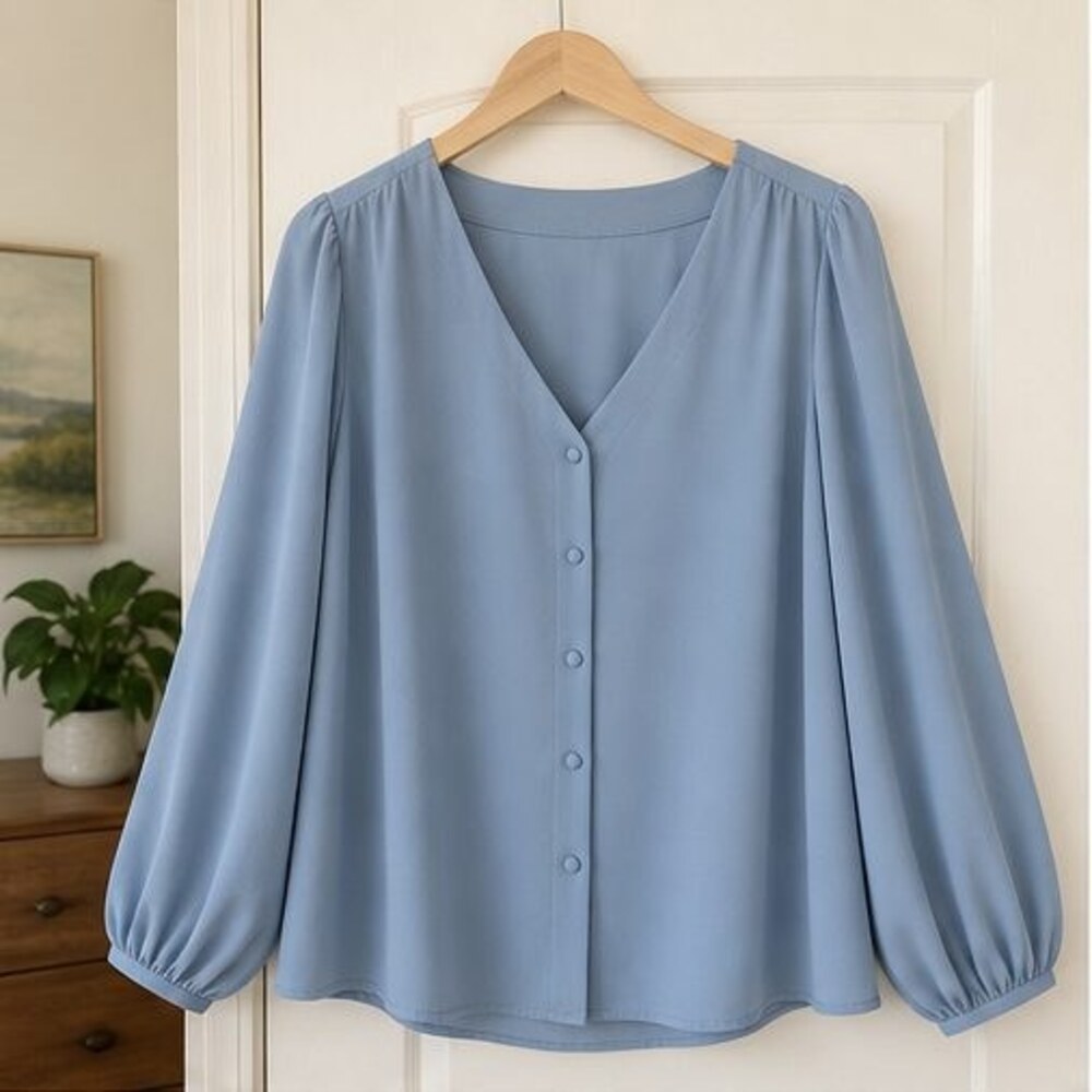 Blue Lace Trim Top